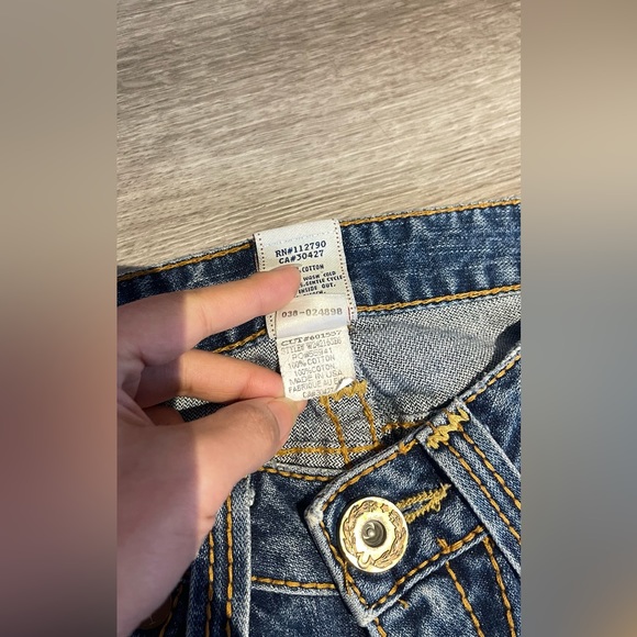 Vintage True Religion Jeans Snap Pocket Low Rise No Stretch Sz 26 Light Blue USA - Picture 12 of 12